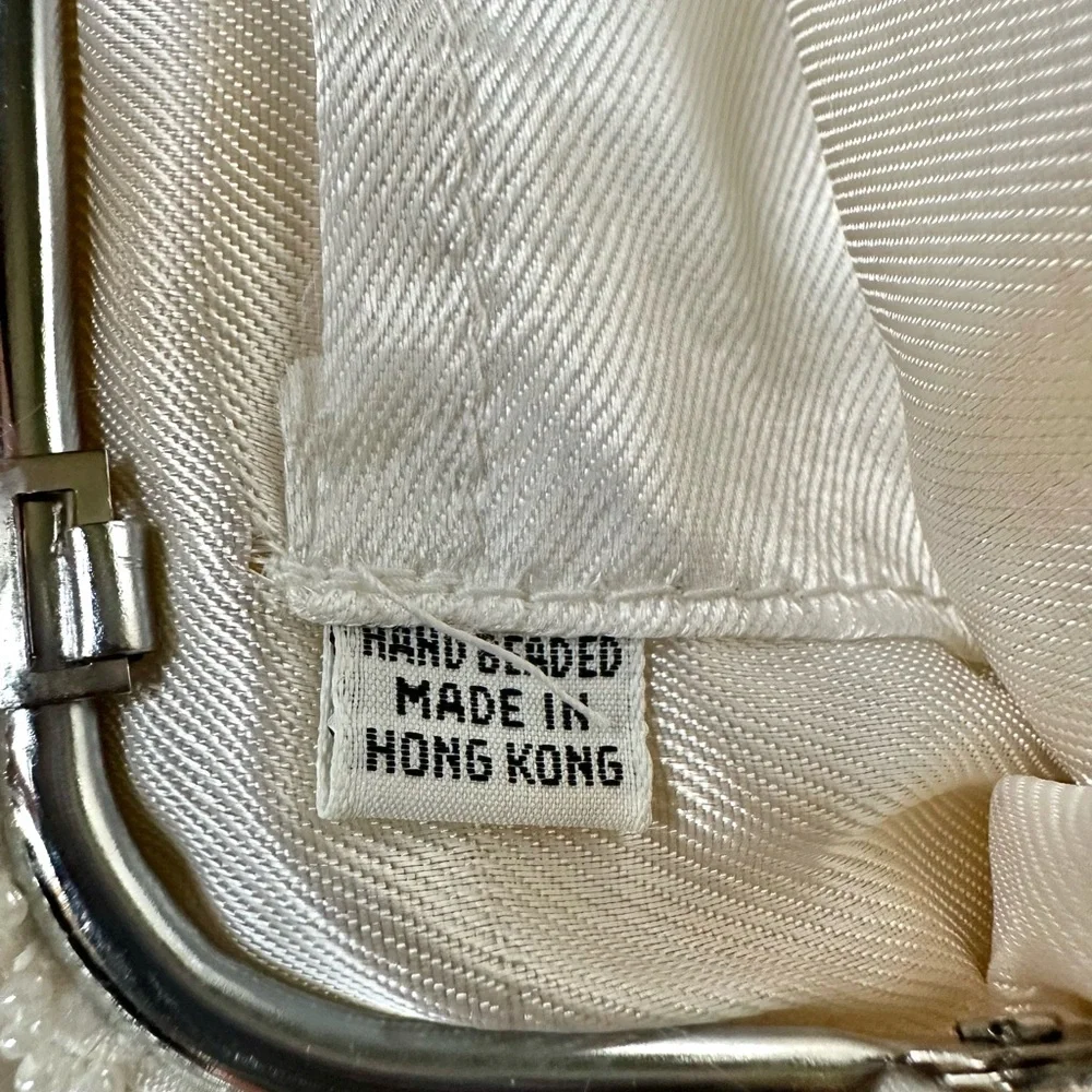 Vintage Beaded & Sequined Evening or Wedding Clutch Wristlet Hand Beaded - Picture 8 of 11